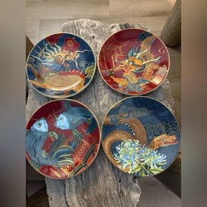 NWT Williams Sonoma Lunar Lunar Appetizer Plates, Set of 4, Mixed